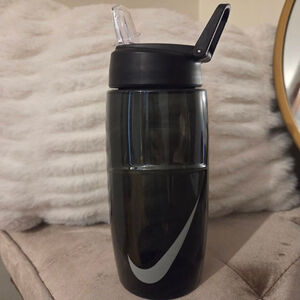 Nike Black Water Bottle with Gray Swoosh, 375 ML /28 oz